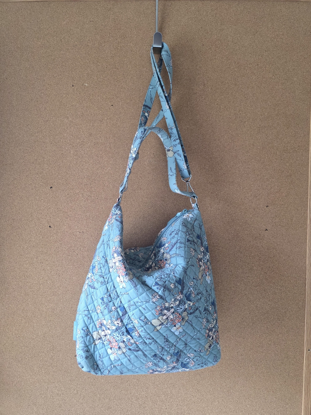 Vera Bradley Sunlit Garden Quilted Shoulder Bag Blue Retired Print 11x14 Crossbo